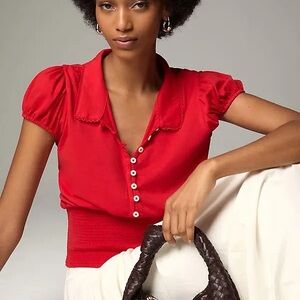 Maeve Red button Smock waist blouse